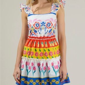 Sugarlips Asymmetrical Dress with Floral Patterns